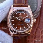 Swiss Replica V3 Upgrade Rolex Oyster Perpetual Day Date 36 MM Chocolate Dial 904L Steel 2836-2 Watch